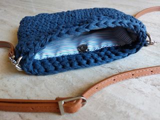 Bolso Crochet Azul para Móvil