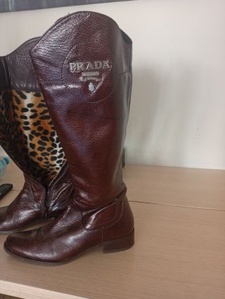 Stivali in pelle PRADA Marrone