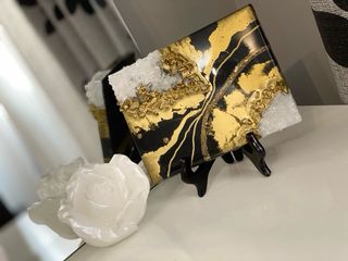 Cuadro Decorativo Negro y Dorado GEODE