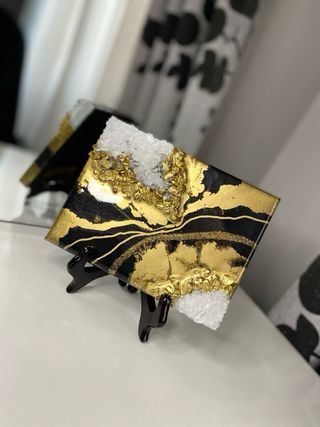 Cuadro Decorativo Negro y Dorado GEODE