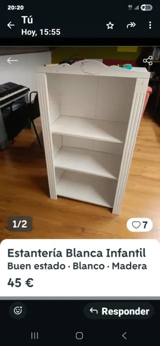 Estantería Infantil Blanca Madera