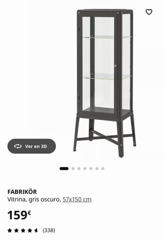 Vitrina Metálica y Cristal Gris