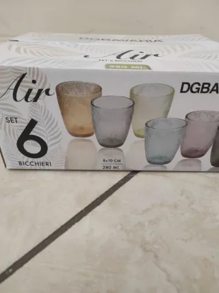 Set 6 Bicchieri DGBavaria Vetro Colorati 250ml