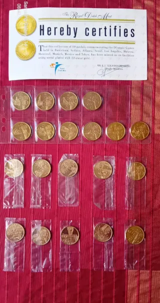 Lote 10 Medallas Olímpicas Bañadas en Oro