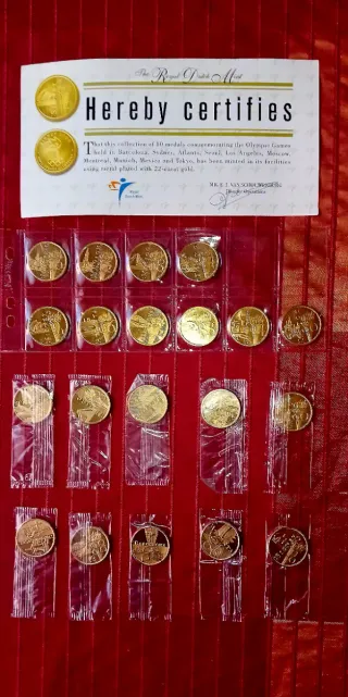 Lote 10 Medallas Olímpicas Bañadas en Oro