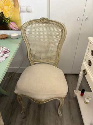 Sillas vintage de madera y ratán