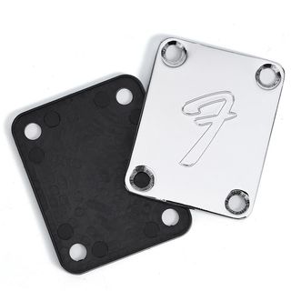 Placa Unión Mástil Guitarra Bajo Logo Fender nueva