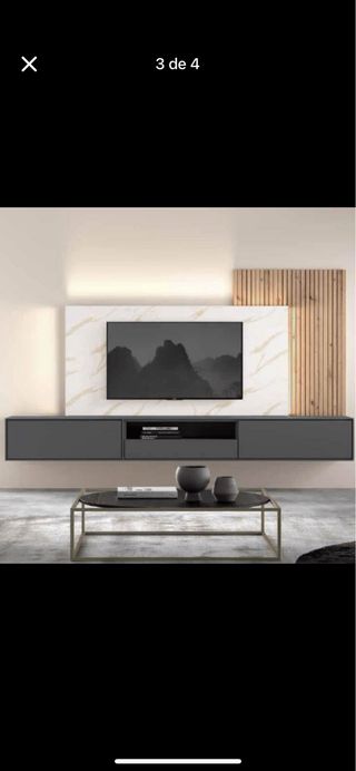 Muebles de salón con chimenea