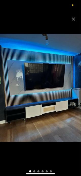 Muebles de salón con chimenea