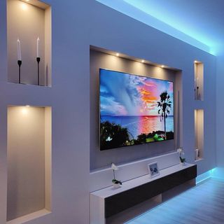 Muebles de salón con chimenea