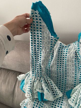 Vestido Flamenca Azul y Blanco