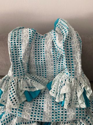 Vestido Flamenca Azul y Blanco