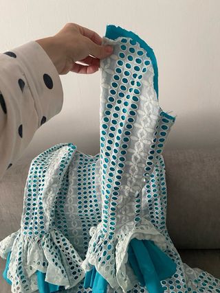 Vestido Flamenca Azul y Blanco