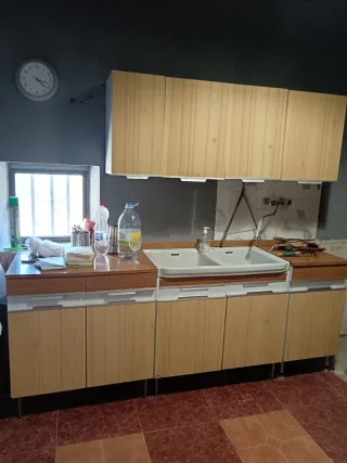 Cocina modular madera y metal