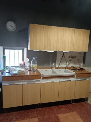 Cocina modular madera y metal