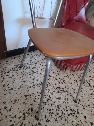 4 Sillas Cocina Metálicas Madera