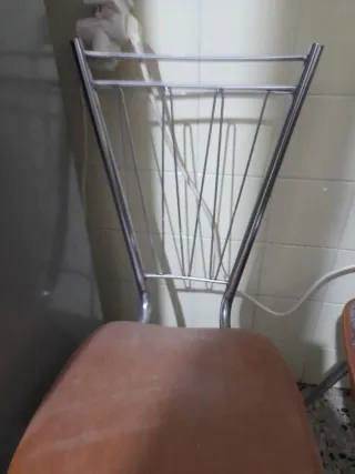 4 Sillas Cocina Metálicas Madera