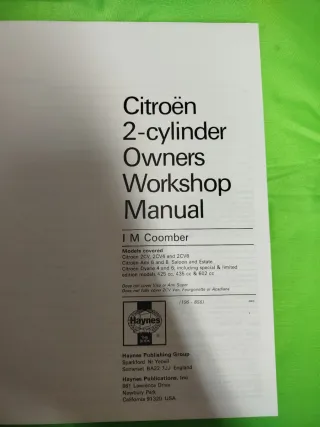 Libro Citroen 2CV Ami Diane mecánica reparación