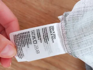 Funda cojín H&M garzas gris y blanco