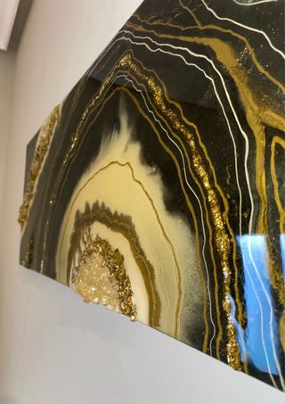 Cuadro Geode Negro y Dorado