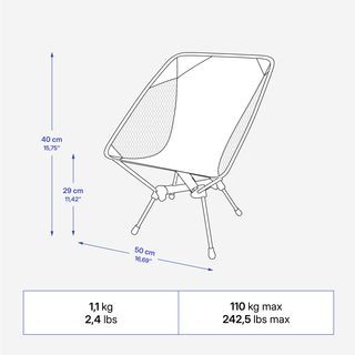Silla baja de camping plegable y compacta Quechua MH500