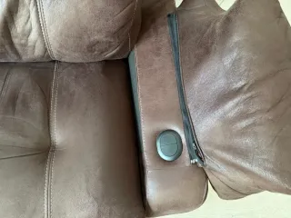 Sofá relax de piel marrón chocolate