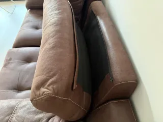 Sofá relax de piel marrón chocolate
