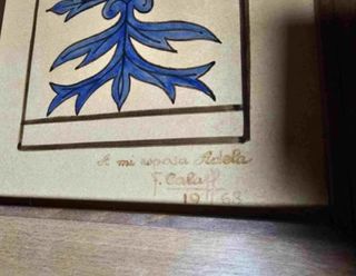 BIOMBO MADERA CON CARTAS DEL TAROT PINTADAS 1968