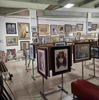 BIOMBO MADERA CON CARTAS DEL TAROT PINTADAS 1968