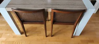 6 Sillas Comedor Tela y Madera
