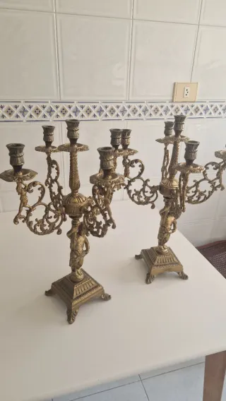 Candelabros de Bronce Vintage