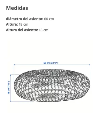 Pufs IKEA de fibra platanera, 2 unidades