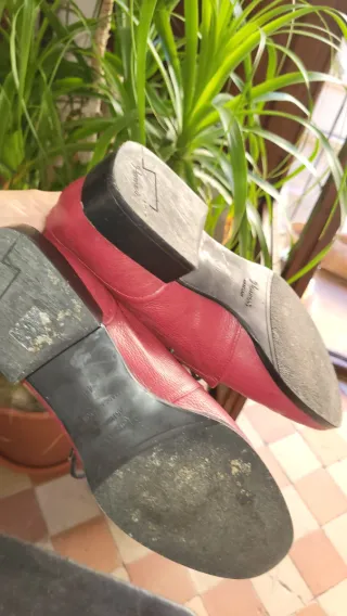 Zapatos de mujer Homers de piel. Rojo Talla 40