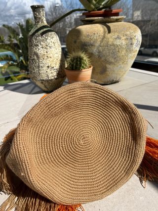 Bolso Wayuu Colombiano Beige y Naranja