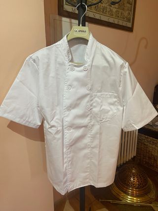 Chaqueta de cocinero blanca m/c Talla L M- Unimur