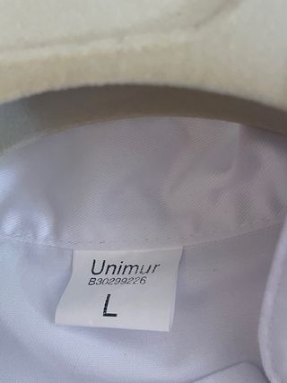 Chaqueta de cocinero blanca m/c Talla L M- Unimur