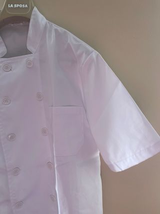 Chaqueta de cocinero blanca m/c Talla L M- Unimur