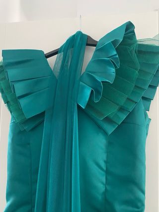 Vestido de fiesta verde esmeralda