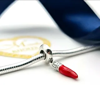 CHARM ARGENTO 925 Cornicello Rosso Modello Pandora