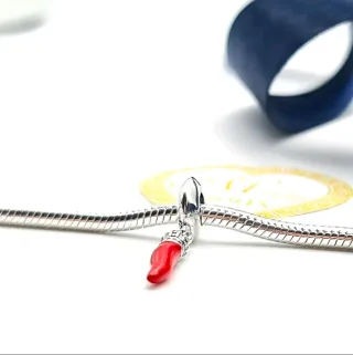 CHARM ARGENTO 925 Cornicello Rosso Modello Pandora