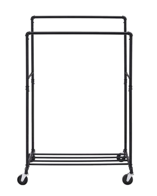 Burro perchero doble ruedas metal negro