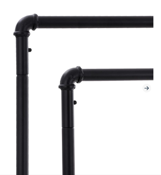 Burro perchero doble ruedas metal negro