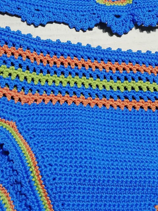 Bikini azul a crochet para niñas  (4-6 años)