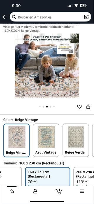 Alfombra CHOSHOME Pelo Corto Beige Multicolor