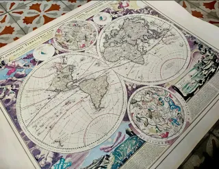 Mapa Mundi Planiglobi Terrestris J.B. Homann.