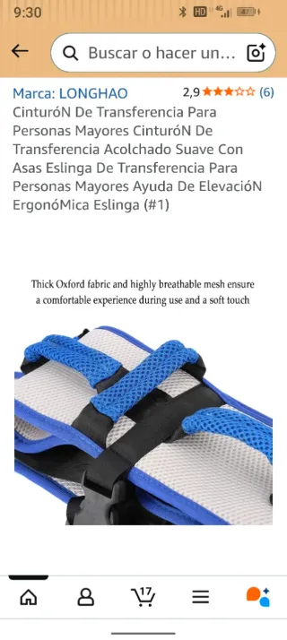 Cinturón de transferencia a estrenar