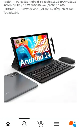 Tablet FASTWD 11 Android 14 36GB RAM Grigio