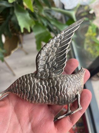 Pato de plata antiguo hecho a mano