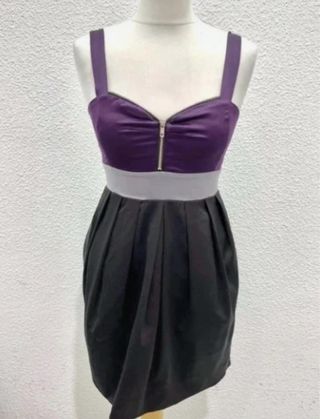 Vestido fiesta Zara morado Y2K S