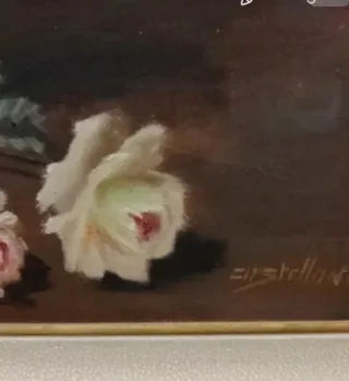 Cuadro al óleo: Jarrón y flores